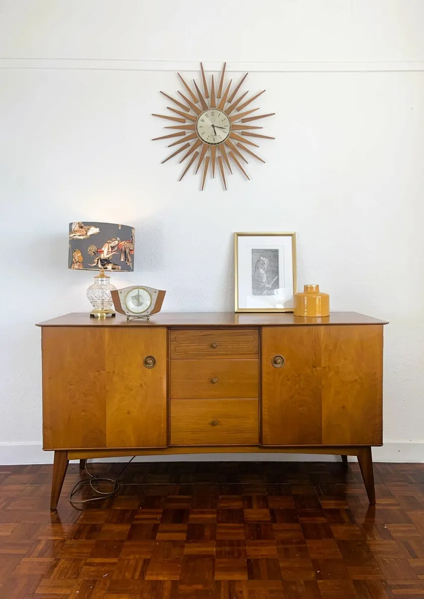 Mid Century Amber Walnut Sideboard - Image 1