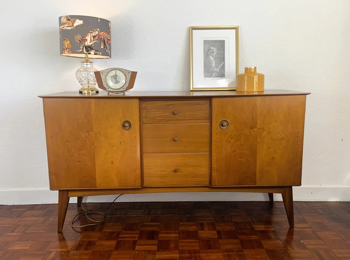 Mid Century Amber Walnut Sideboard - Image 2