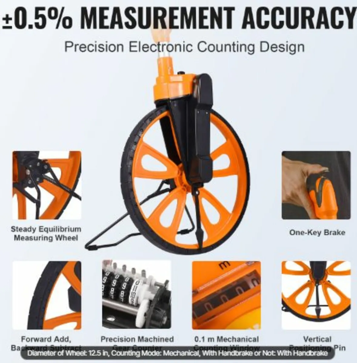 Measuring Wheel in Inches,317.5 mm Diameter Wheel - Image 3