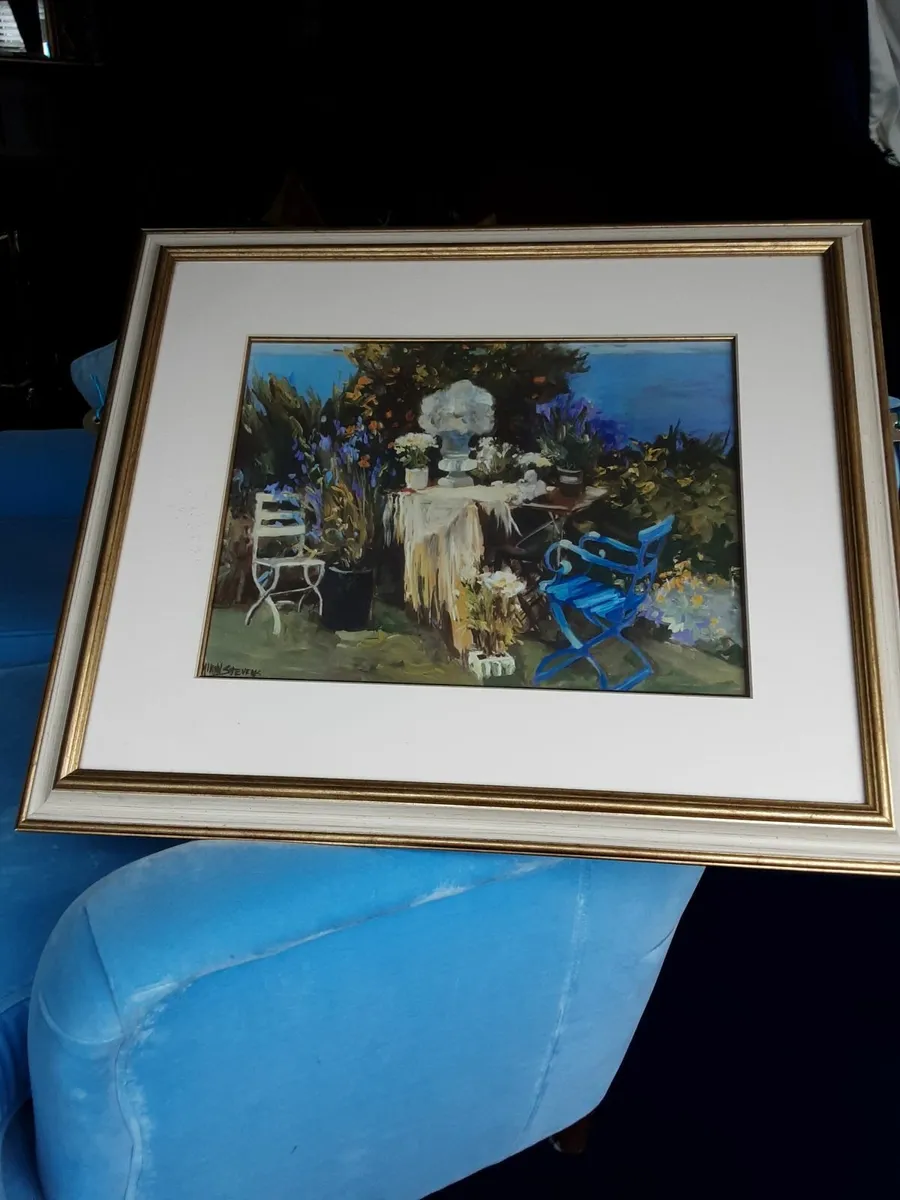Framed blue door picture collection only - Image 1