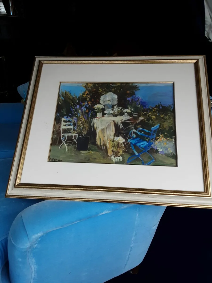 Framed blue door picture collection only - Image 3