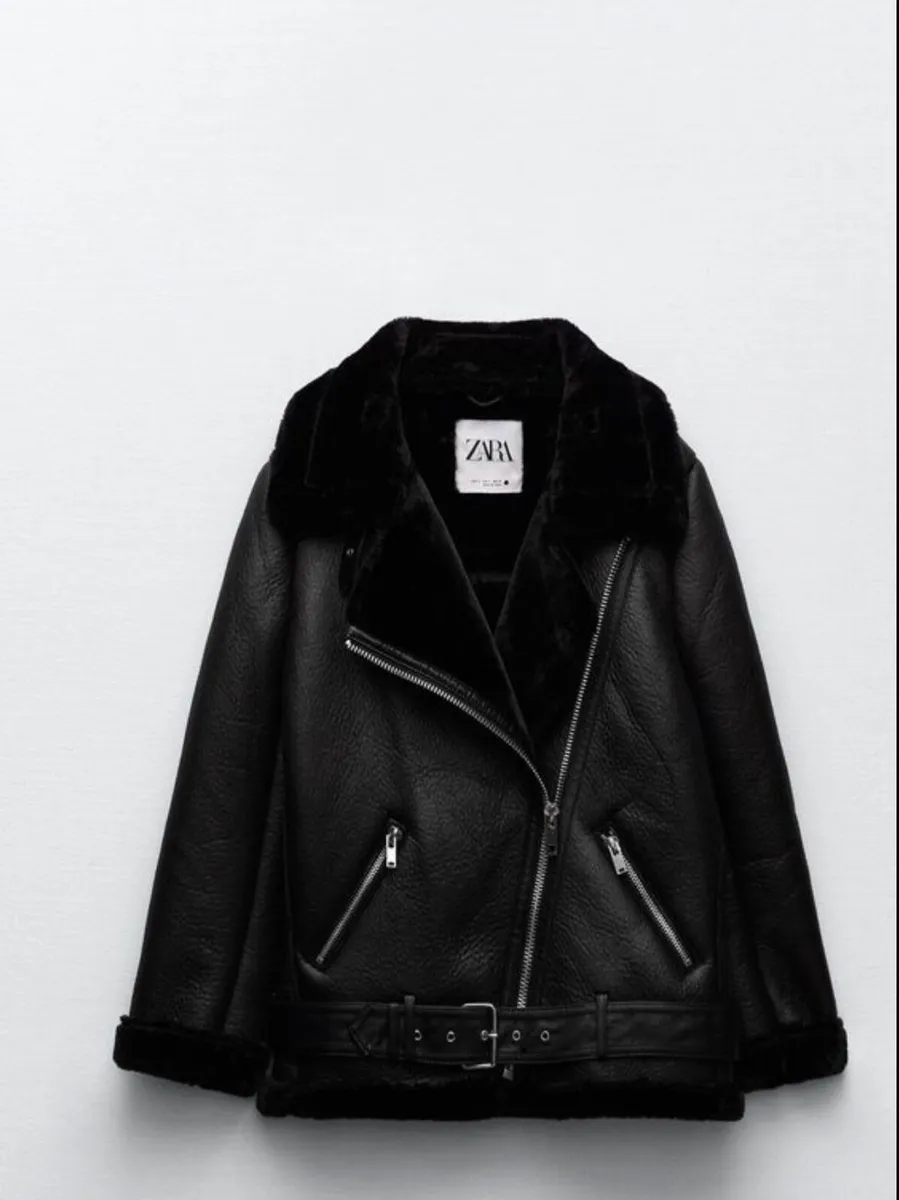 Faux leather aviator jacket - Image 1