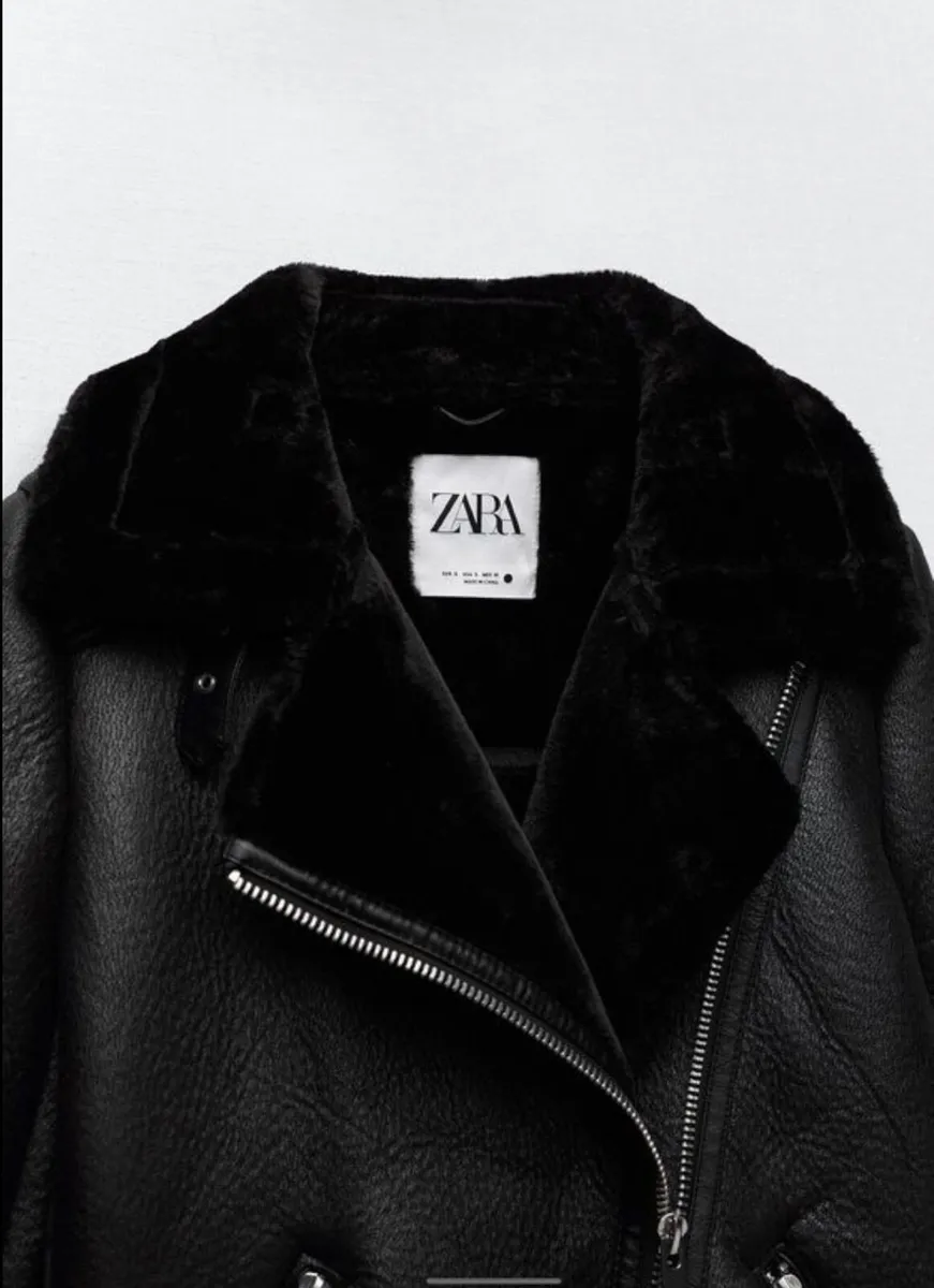 Faux leather aviator jacket - Image 3
