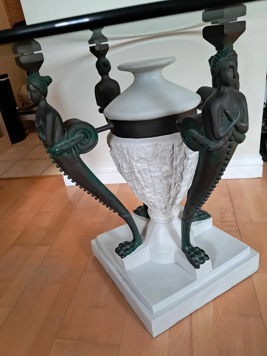 Dining table and chairs and standard lamp - Image 1