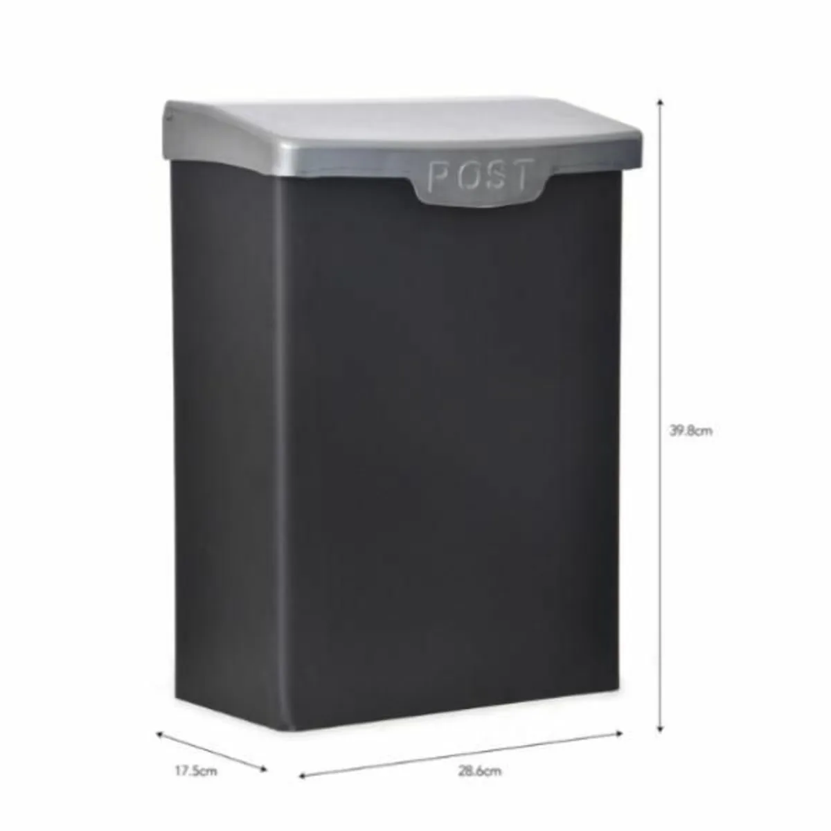 Shipton Post Box with galv lid Carbon – GT25 - Image 1