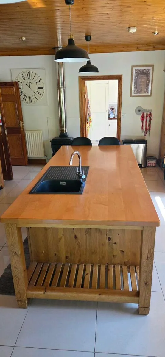 Solid Wood Kitchen Island - Image 1