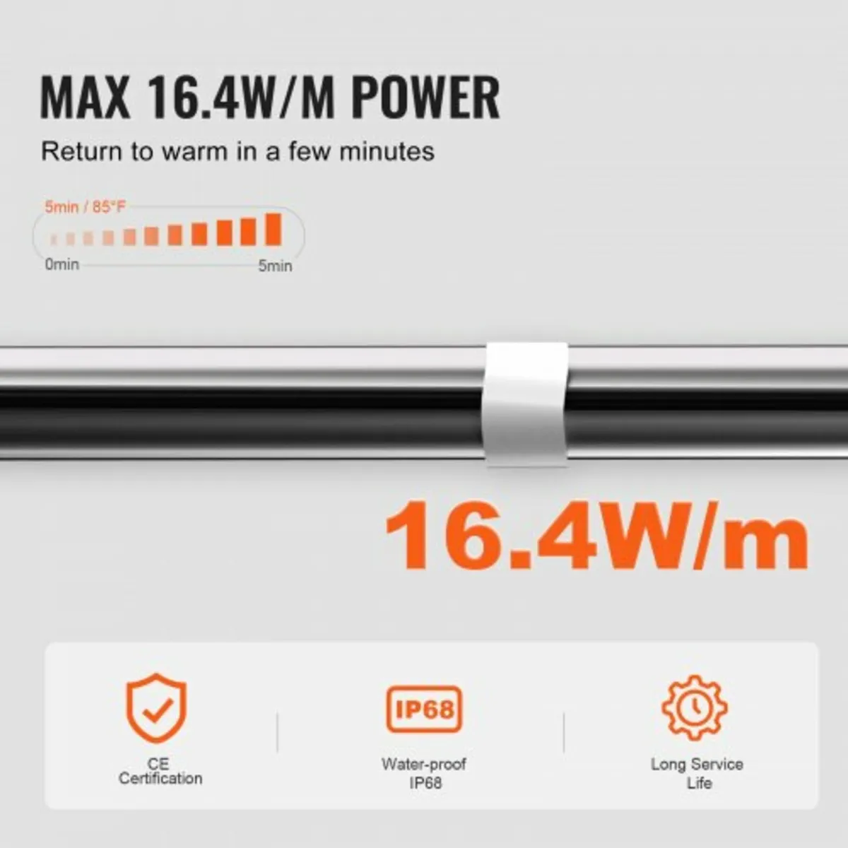 Self-Regulating Pipe Heating Cable 5.5m 16.4W/m He - Image 2