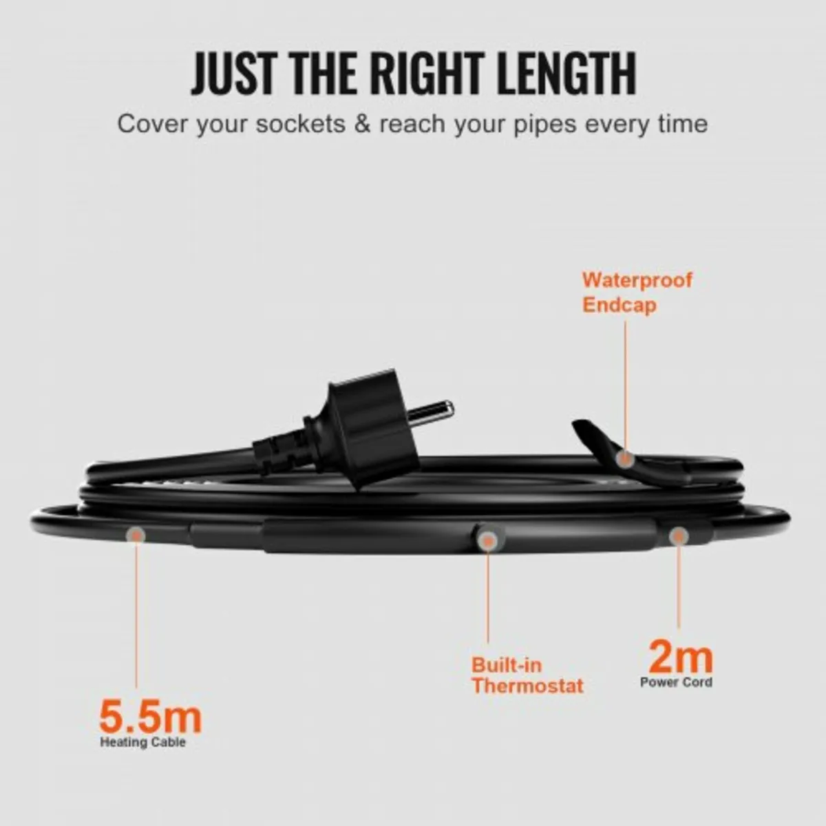Self-Regulating Pipe Heating Cable 5.5m 16.4W/m He - Image 4