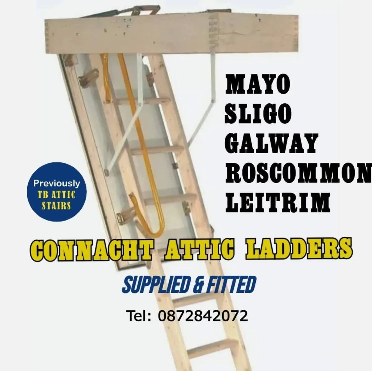 INSULATED ATTIC LADDER WITH HANDRAIL - Image 1