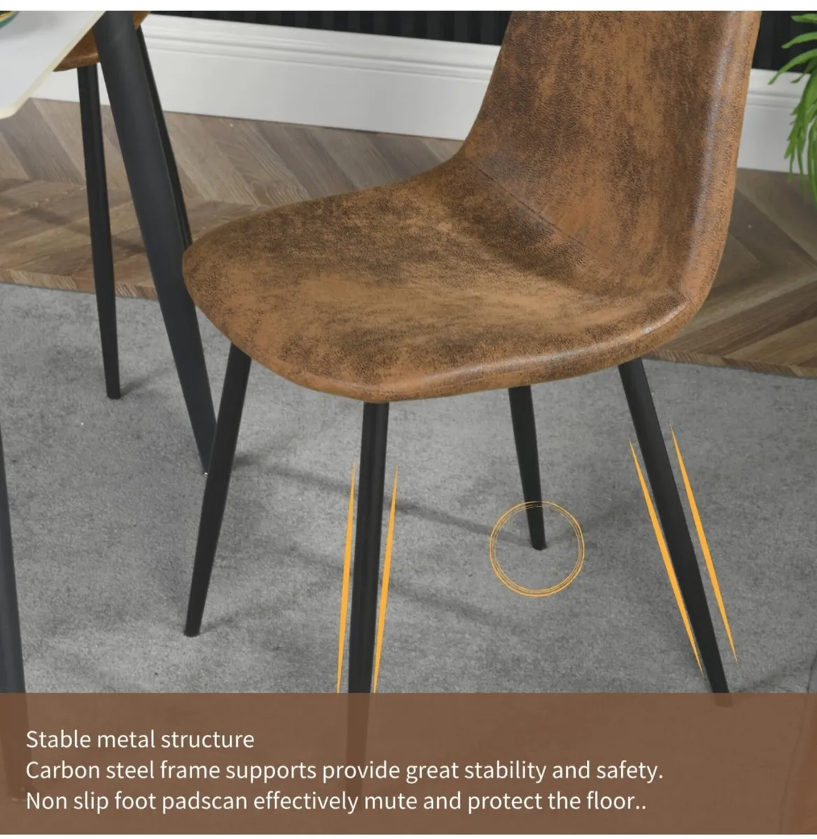 Set of 6 Suede Dining Chairs Soft Chairs Upholster - Image 2