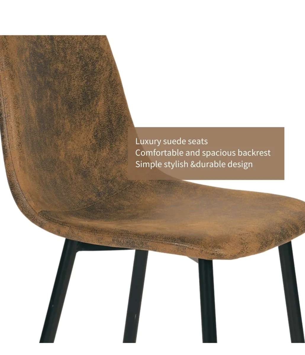 Set of 6 Suede Dining Chairs Soft Chairs Upholster - Image 4