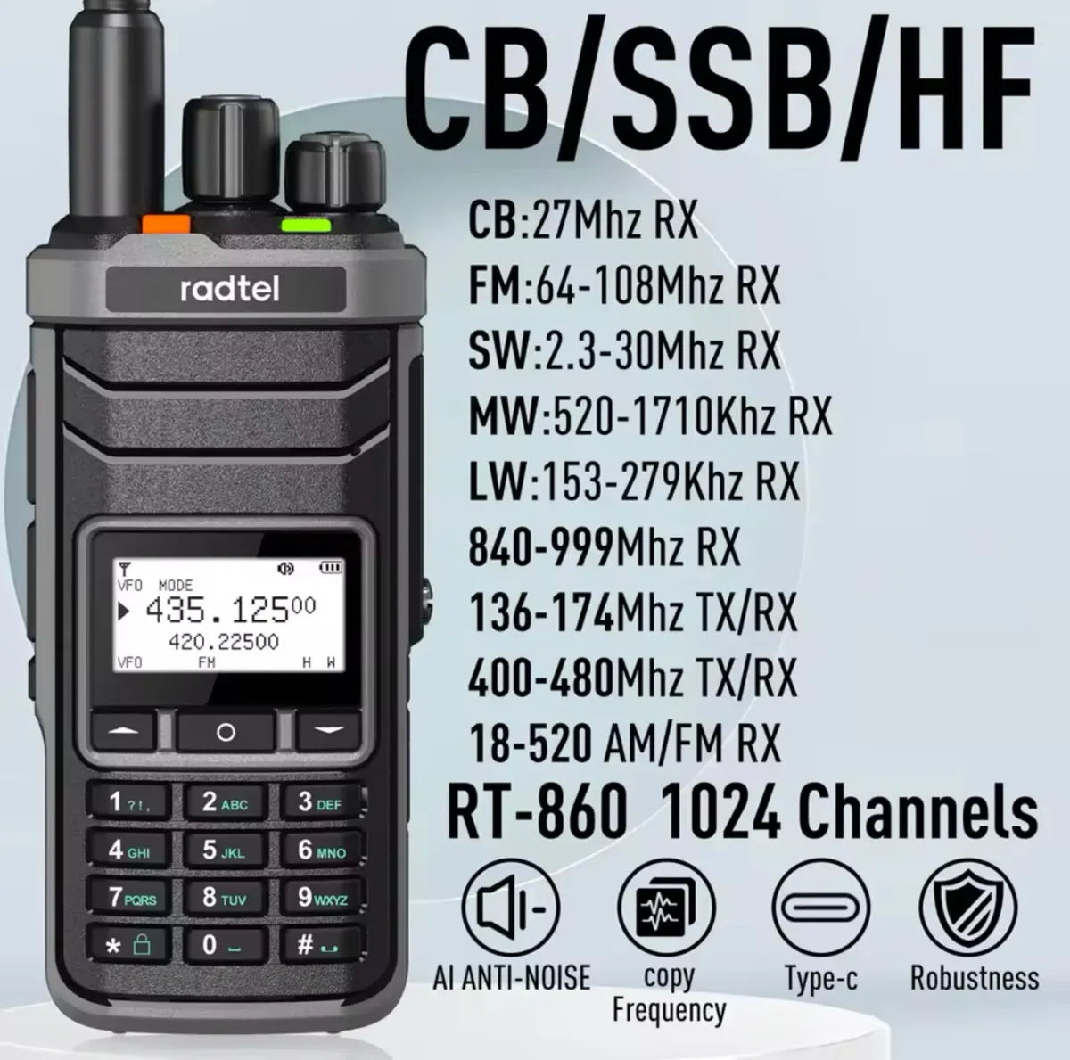 Radtel RT-860 Professional Ham Radio 1024 channels - Image 1