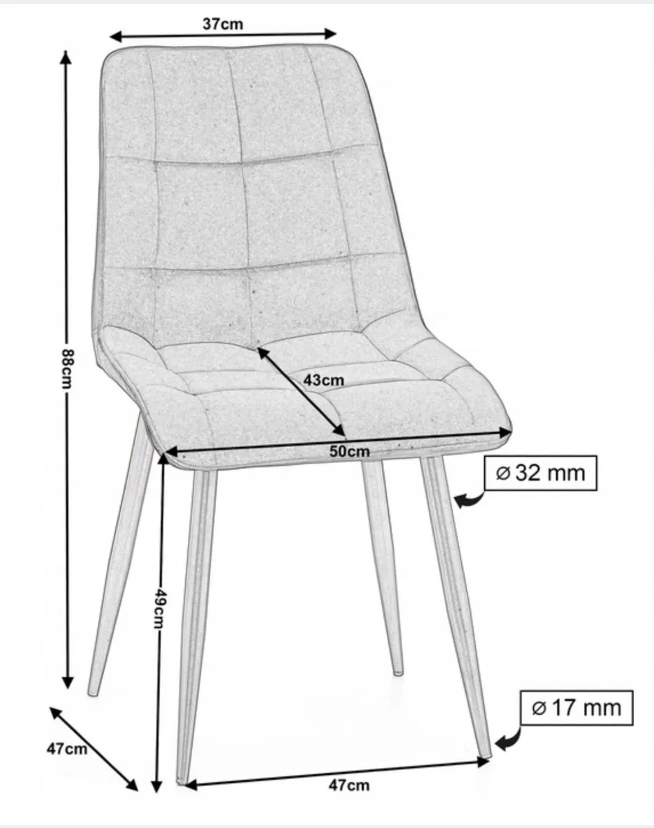 4 UPHOLSTERED VELVET CHAIR - Image 3