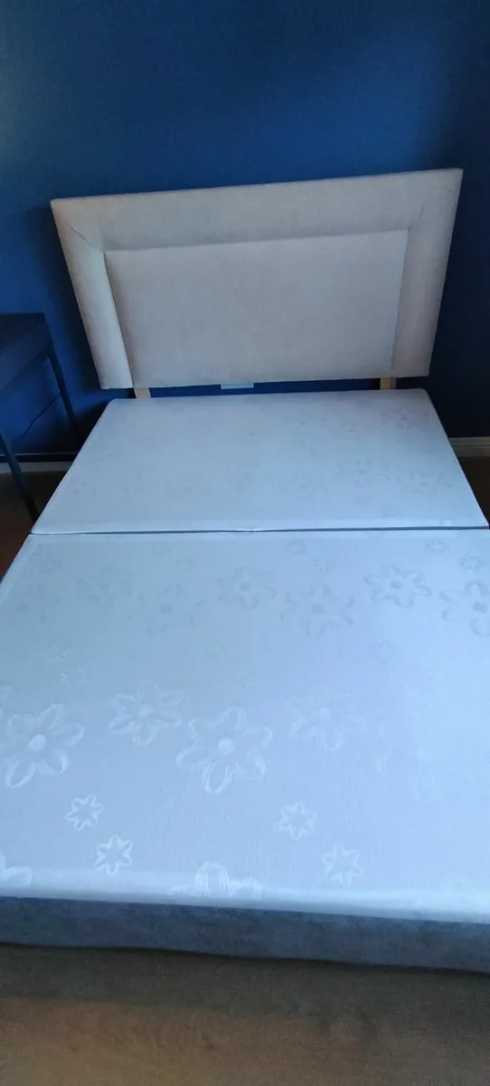 Double divan bed and headboard (as new) - Image 2