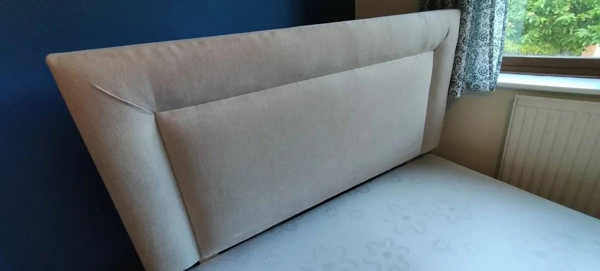 Double divan bed and headboard (as new) - Image 4