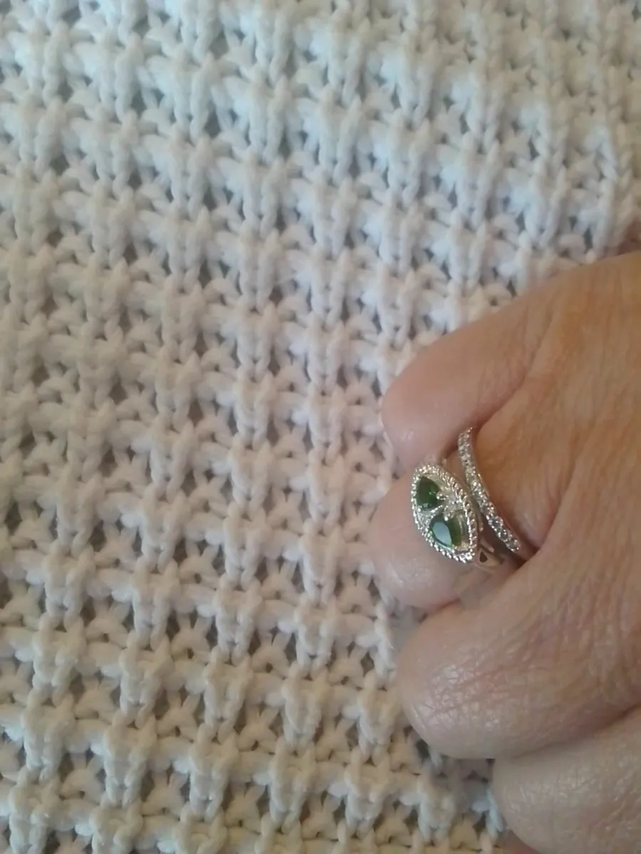 STERLING SILVER GREEN DIOPSIDE RING SIZE N NEW - Image 3