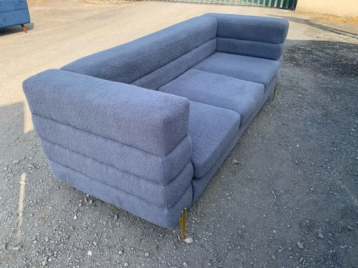 Blue three  seater sofa - Image 2