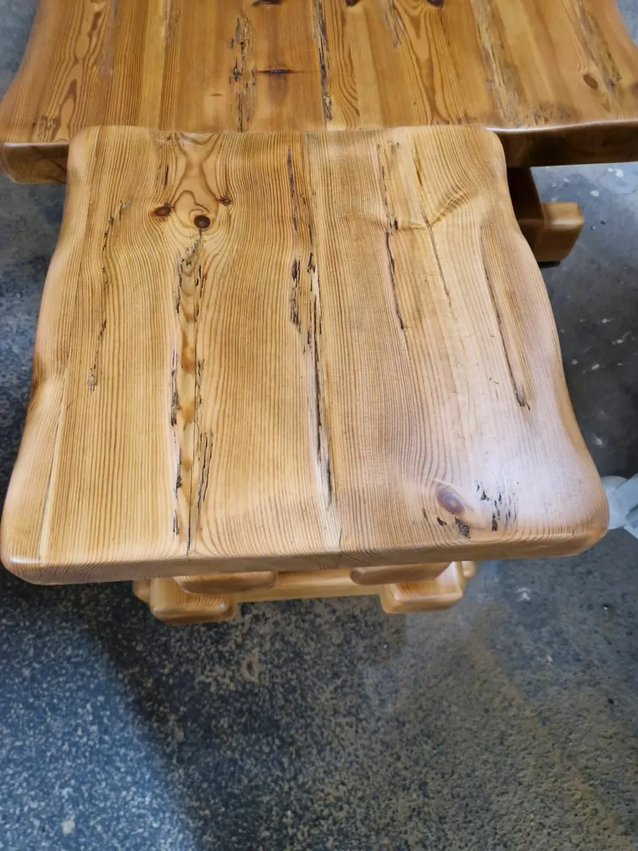 Vintage reclaimed pine coffee table, side table - Image 2