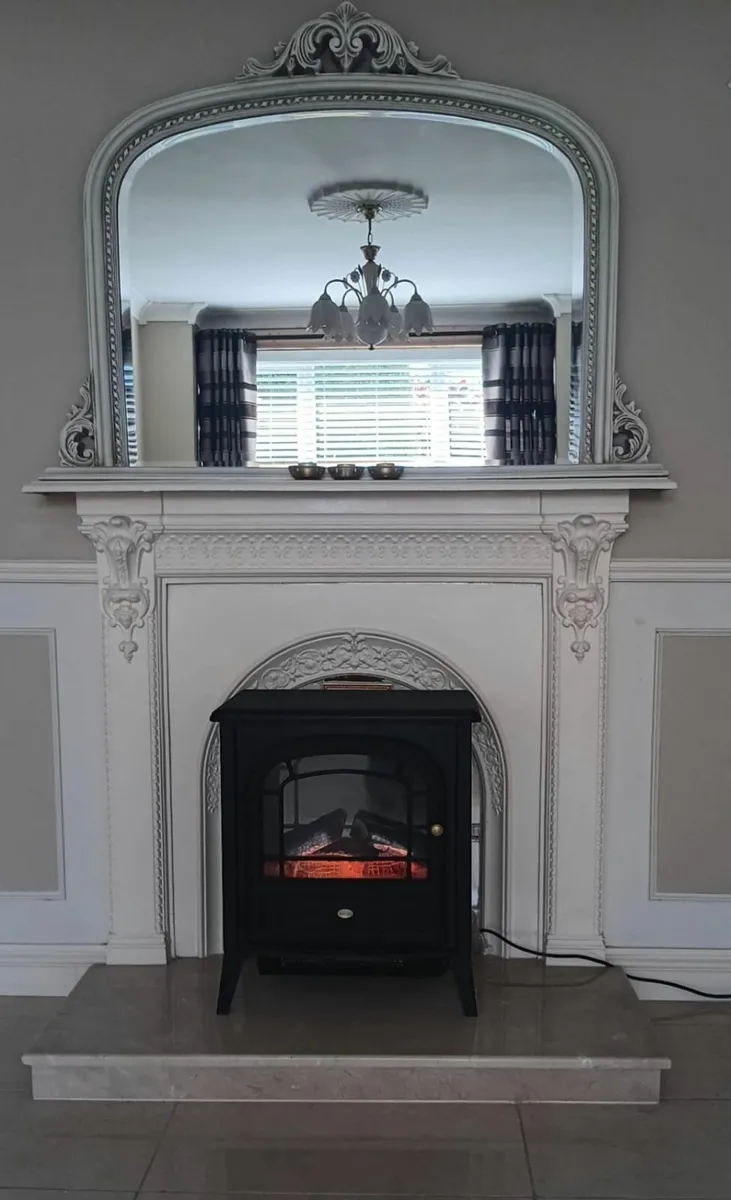 Fireplace,electric fire,mirror,light fittings - Image 1