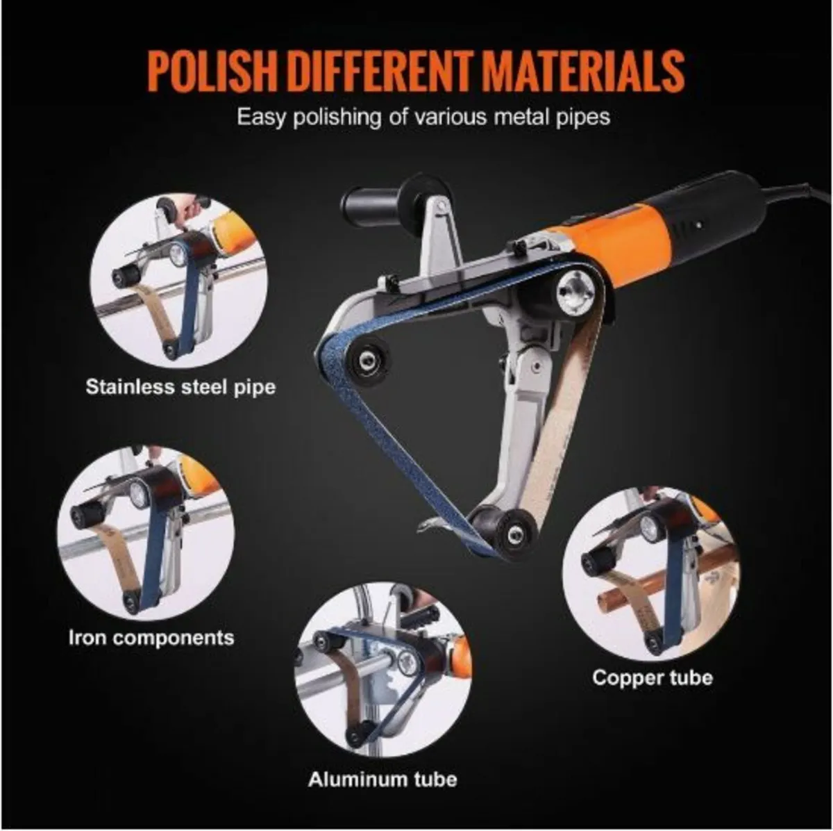 Pipe Tube Polisher Sander 1300W 6 Variable Speeds - Image 4
