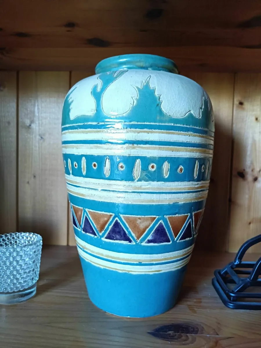 Large heavy designer ceramic vase
