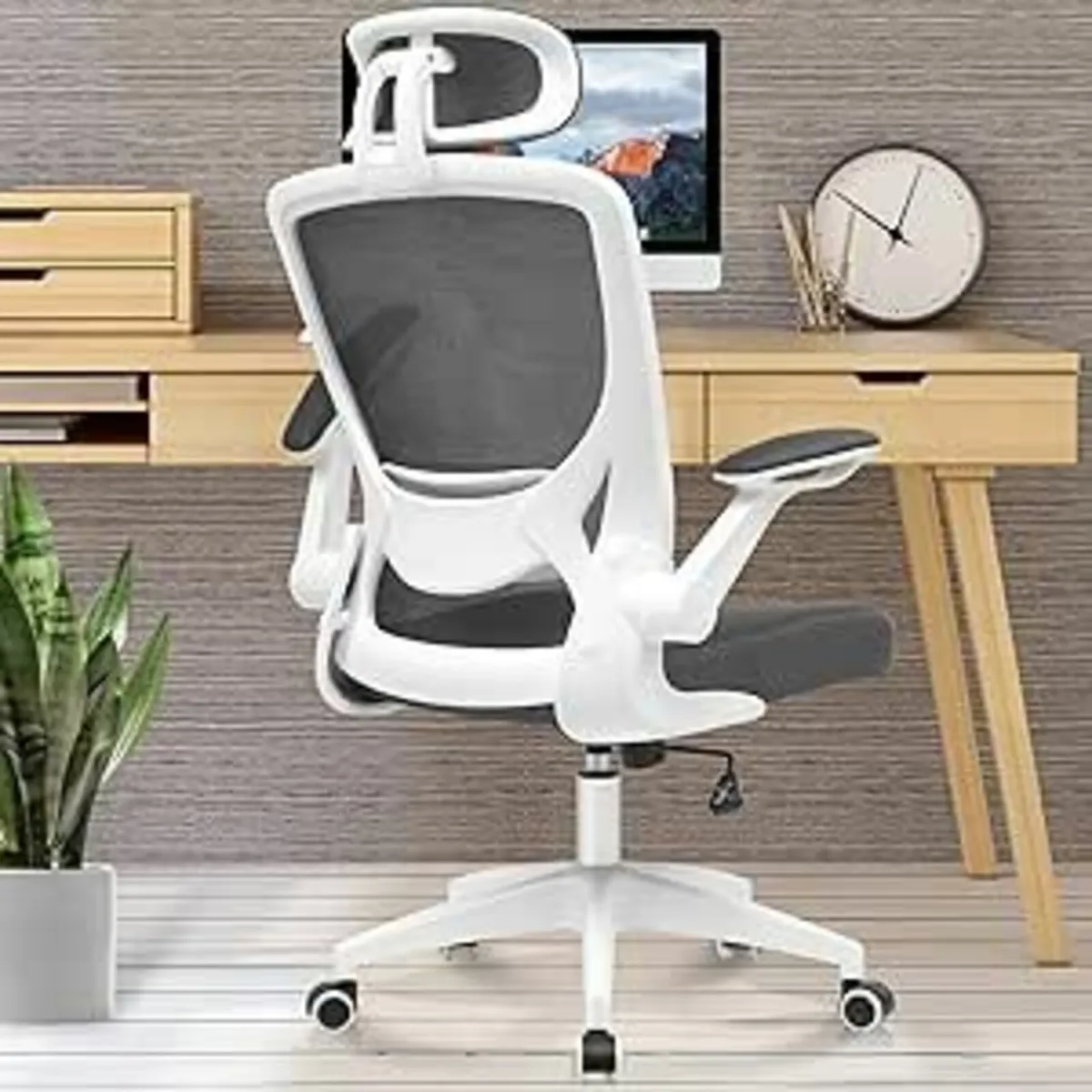Ergonomic Office Chair, Breathable Adjustable Gray - Image 2