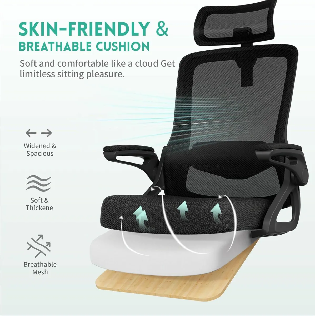 Ergonomic Office Chair, S-Shaped Mesh gaming chair - Image 3