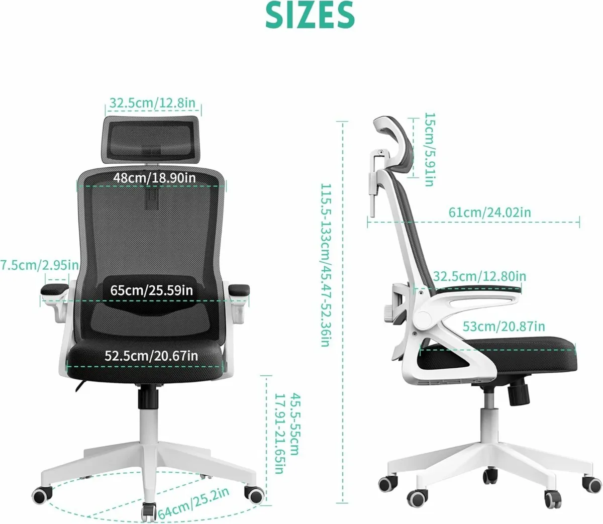 Ergonomic Office Chair, S-Shaped Mesh gaming chair - Image 3
