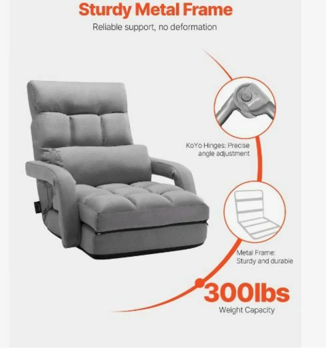 Floor Chair with 5 Adjustable - Image 3