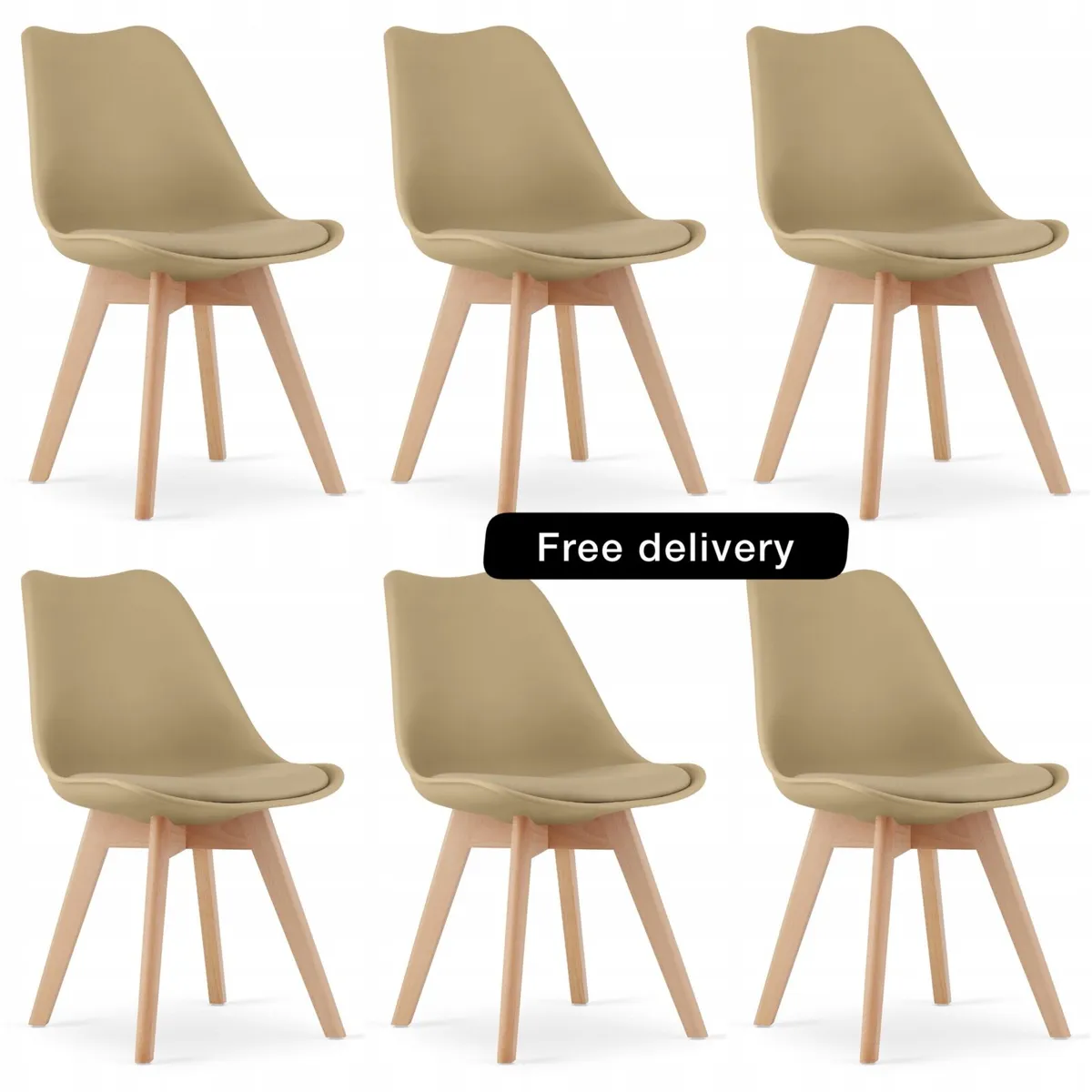 6 chairs with cushion - Image 1