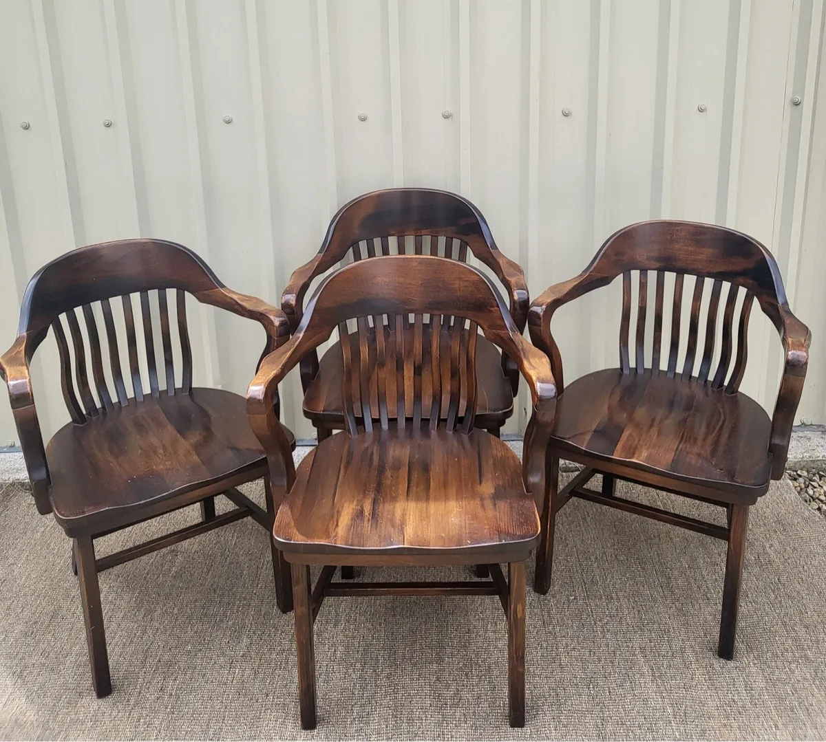 Solid heavy beech armchairs - Image 1