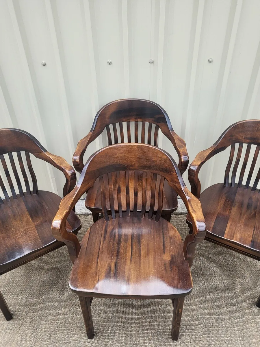 Solid heavy beech armchairs - Image 2