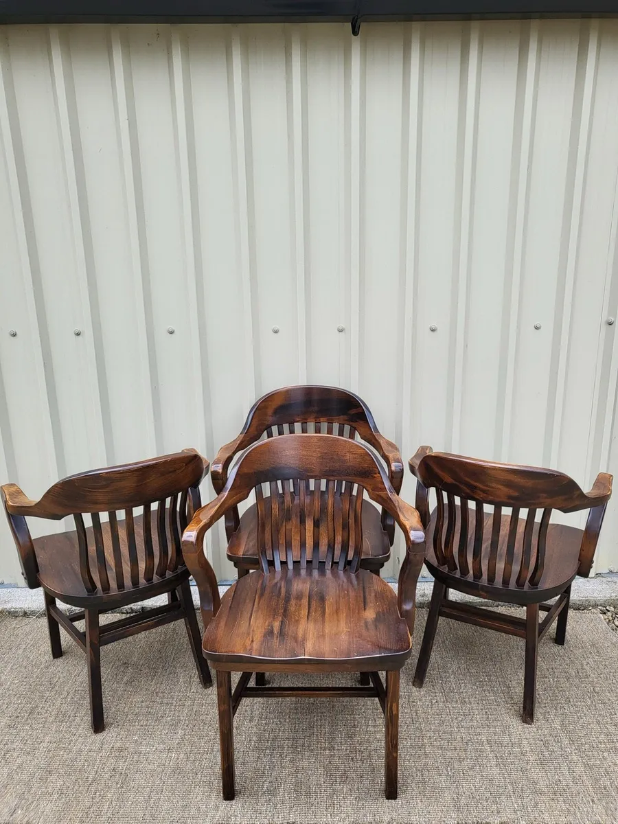Solid heavy beech armchairs - Image 3