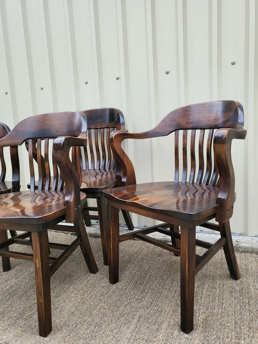 Solid heavy beech armchairs - Image 4