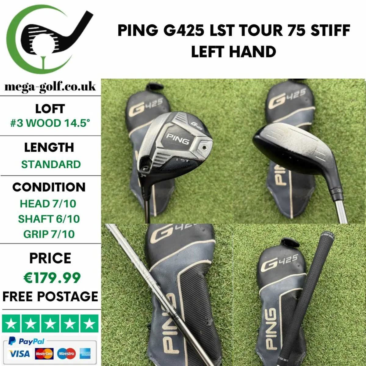 PING G425 LST #3 WOOD 14.5° / TOUR 75 STIFF - Image 1