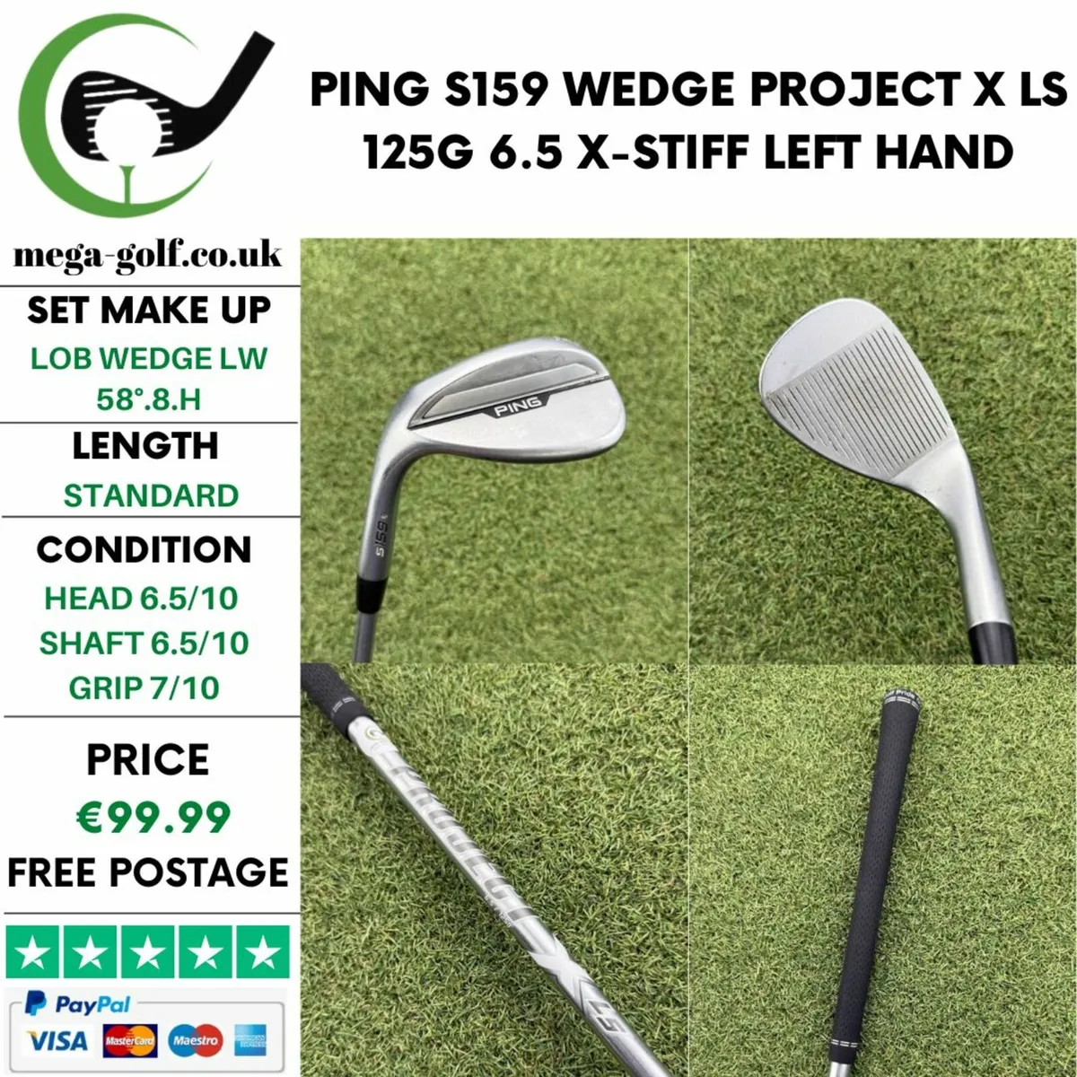 PING S159 WEDGE LW 58°.8.H / X-STIFF / LEFT HAND - Image 1