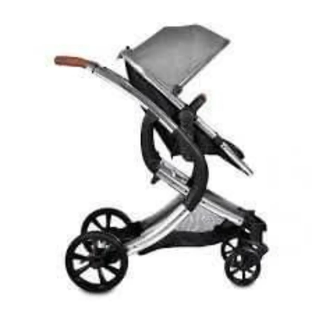Infababy double buggy shadow grey with 1 carseat - Image 3
