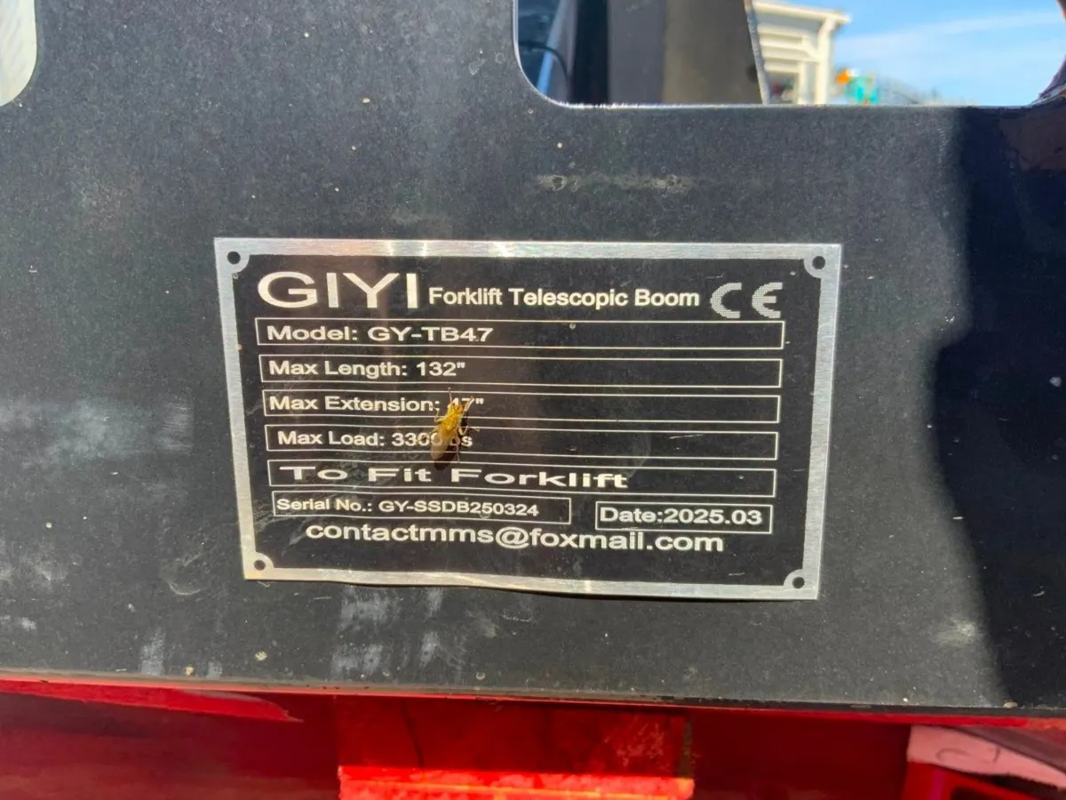 FORK LIFT TELESCOPIC JIB EXTENSION BOOM...335w. - Image 3