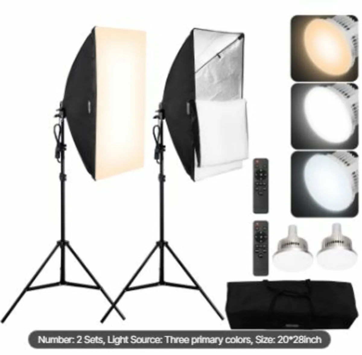 Softbox Lighting Kit 20 in x 28 in 45W 3000-6500K - Image 1