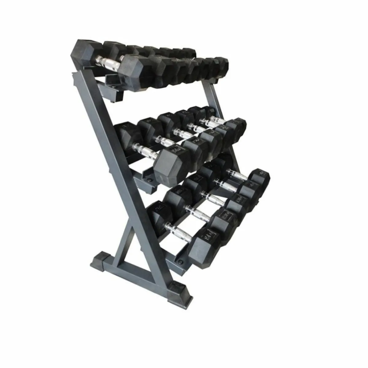 5kg to 30kg Hex Dumbbell set with Rack