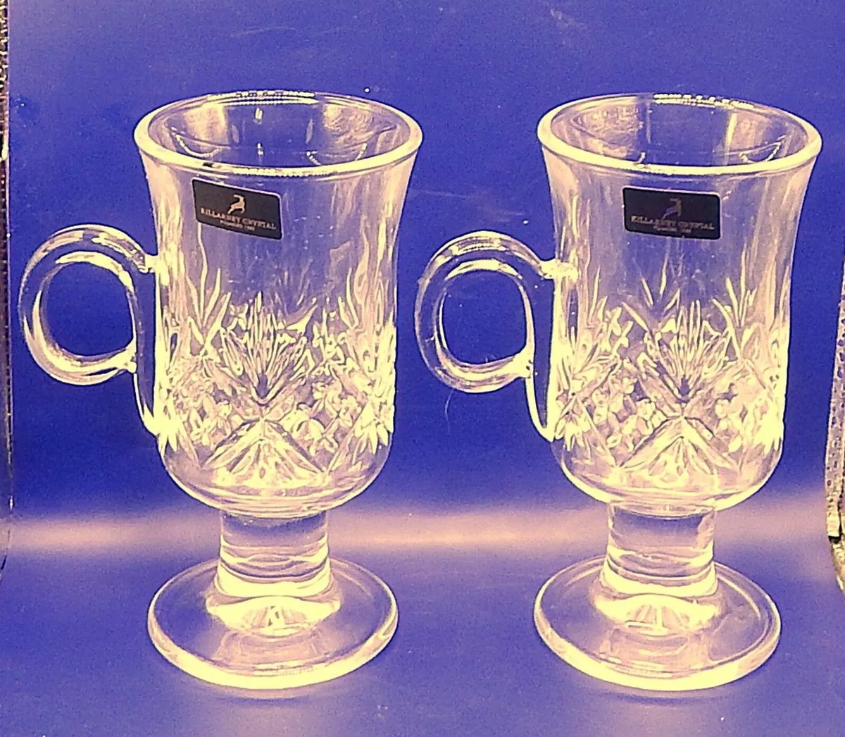 Pair of Killarney Crystal Trinity Glasses, boxed - Image 1