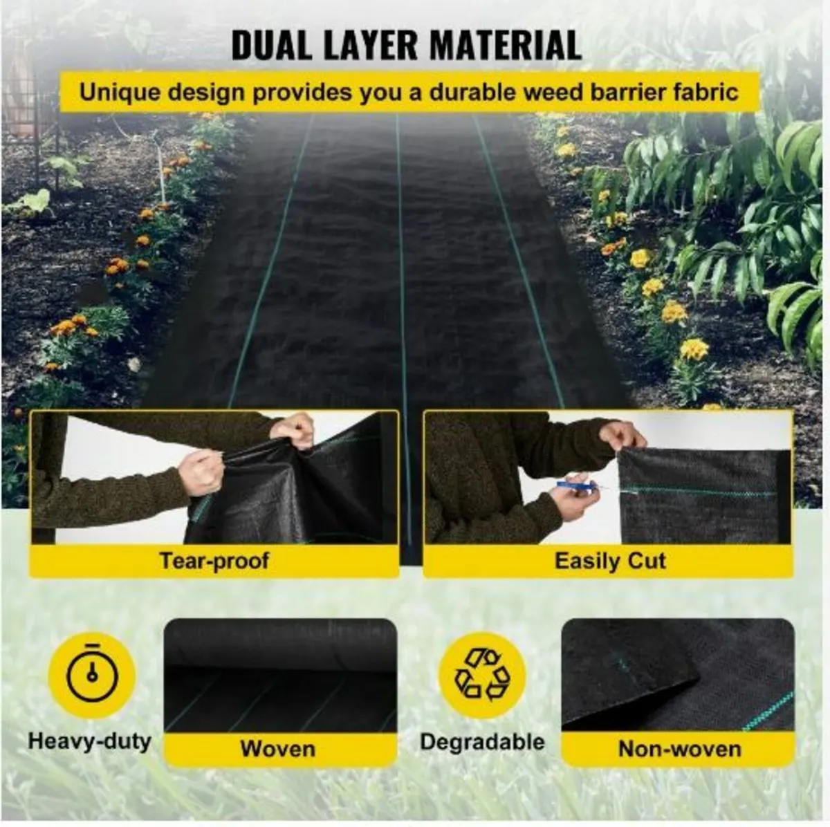 Weed Barrier, 5.8oz Landscape Fabric - Image 3