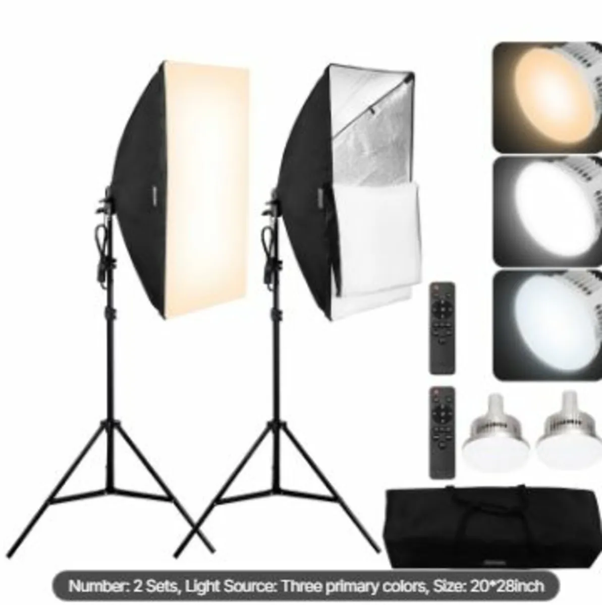 Softbox Lighting Kit 20 in x 28 in 45W 3000-6500K - Image 1