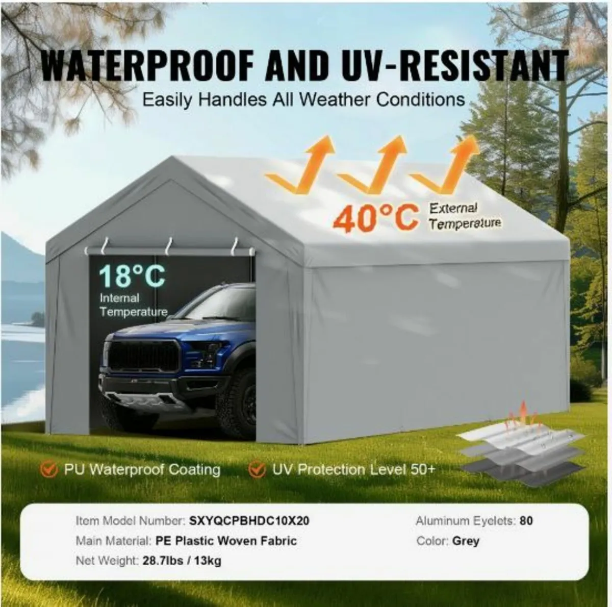 Carport Replacement Canopy Cover - Image 4