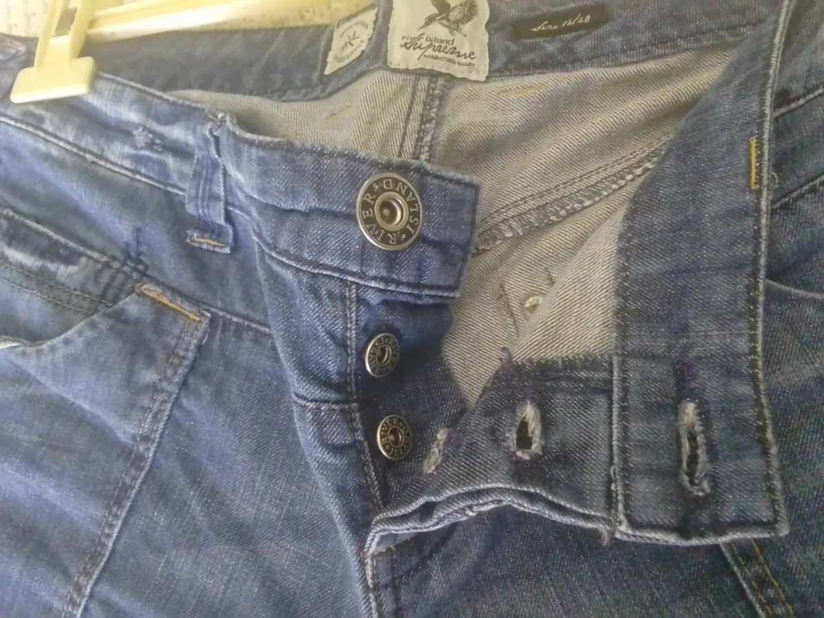 RIVER ISLAND WIDE LEG JEANS SIZE 14 NEW CONDITION - Image 3
