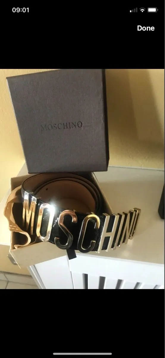 Moschino Logo Leather Belt - Image 1