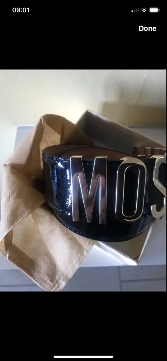 Moschino Logo Leather Belt - Image 3