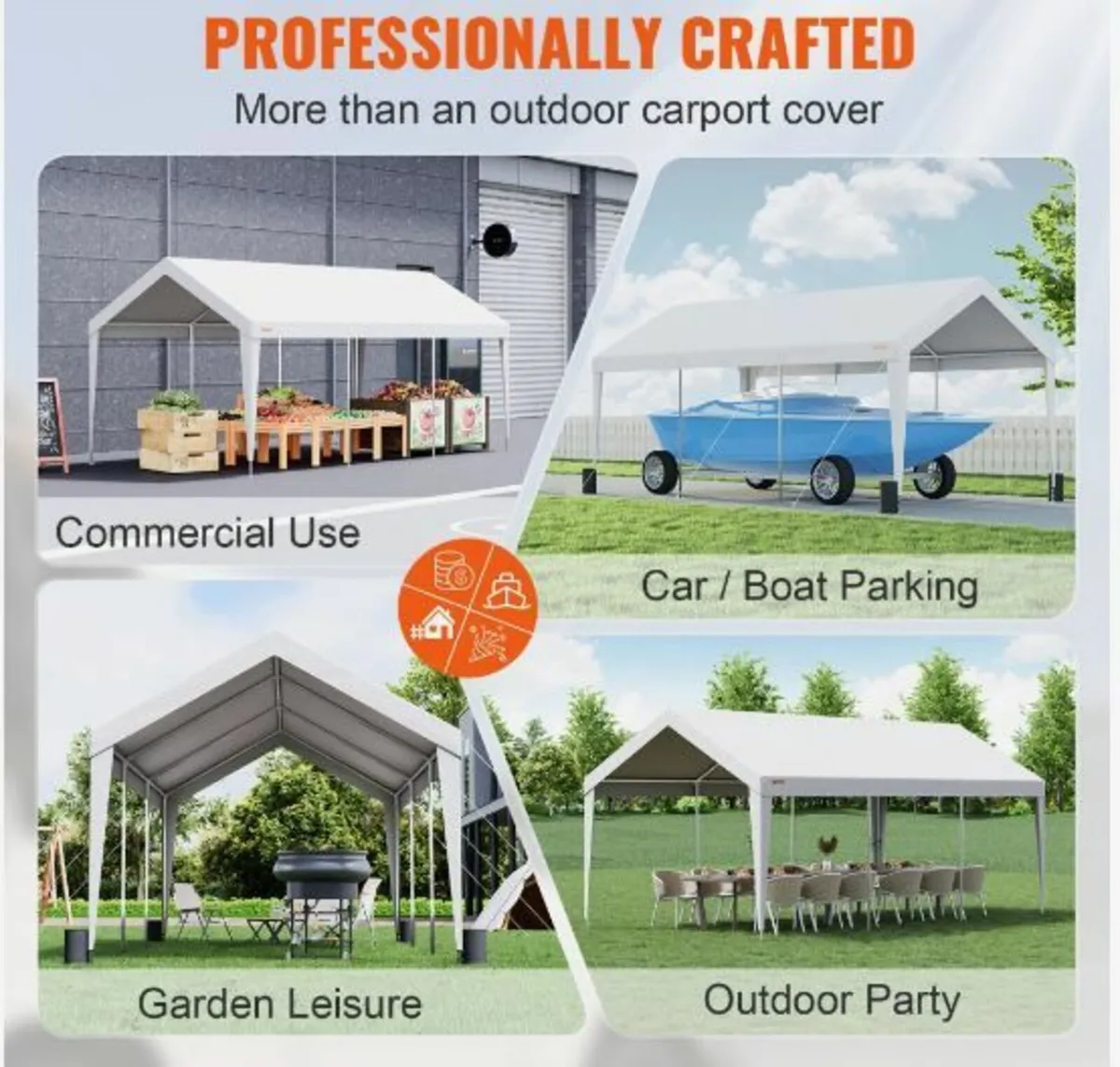 Carport, 10x20 ft Heavy Duty Car - Image 3