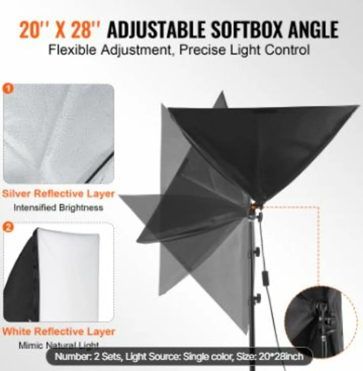 Softbox Lighting Kit 20 in x 28 in 30W 5500K LED - Image 4