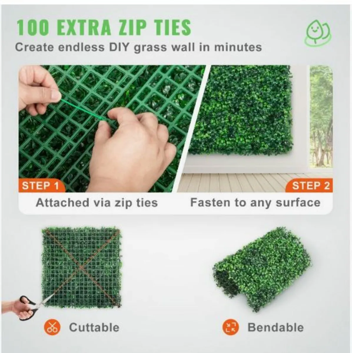 Artificial Boxwood Panel UV 24pcs - Image 3